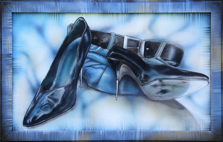 blueshoes-gemaelde-frauenbilder-christine-dumbsky-schuhbild-schuh-gemaelde-shoepainting-shoe-painting